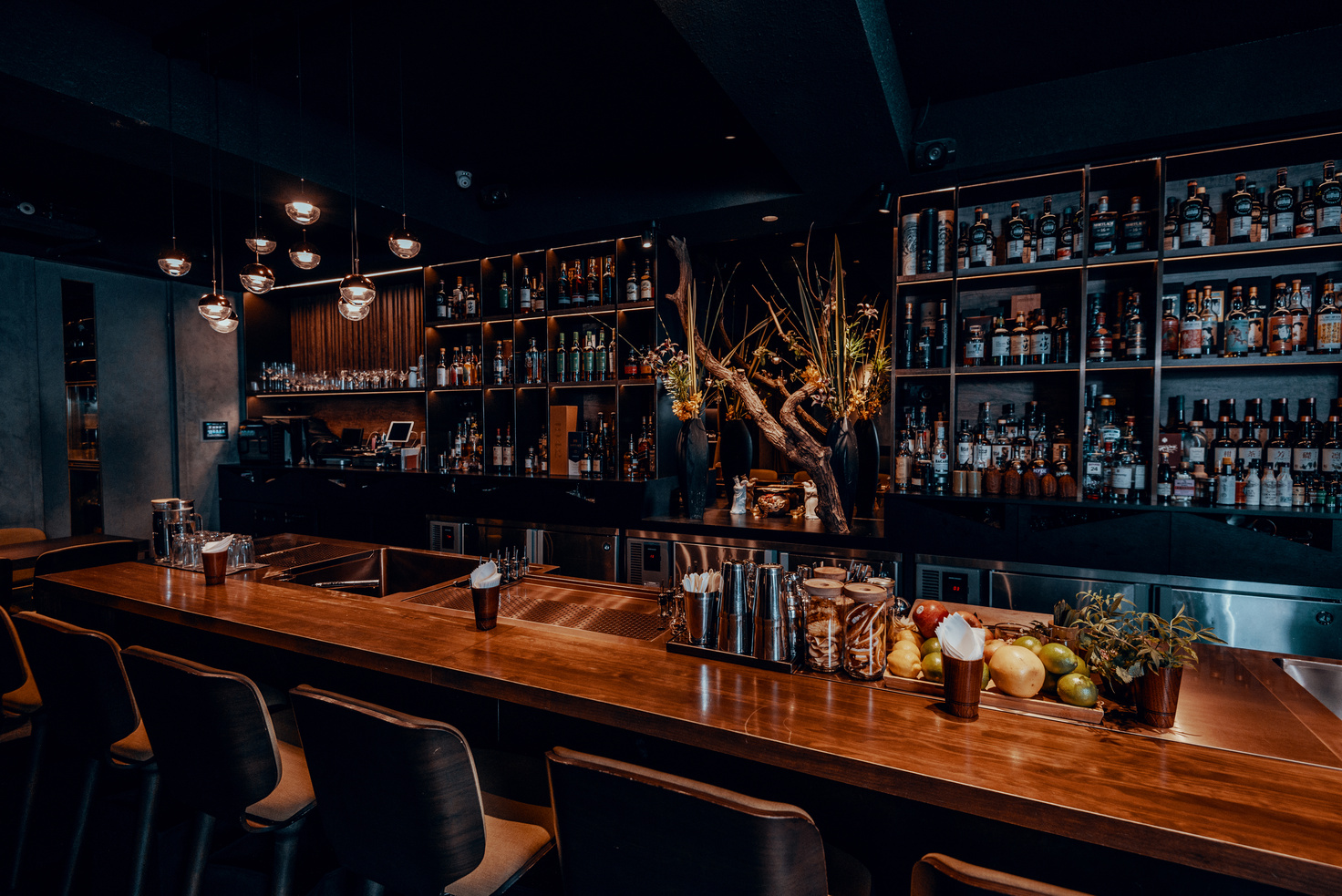 Modern empty cocktail night bar